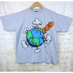 Obey World Explosion T shirt Mens S Gray Graphic Crew Short Sleeve Skate Humor